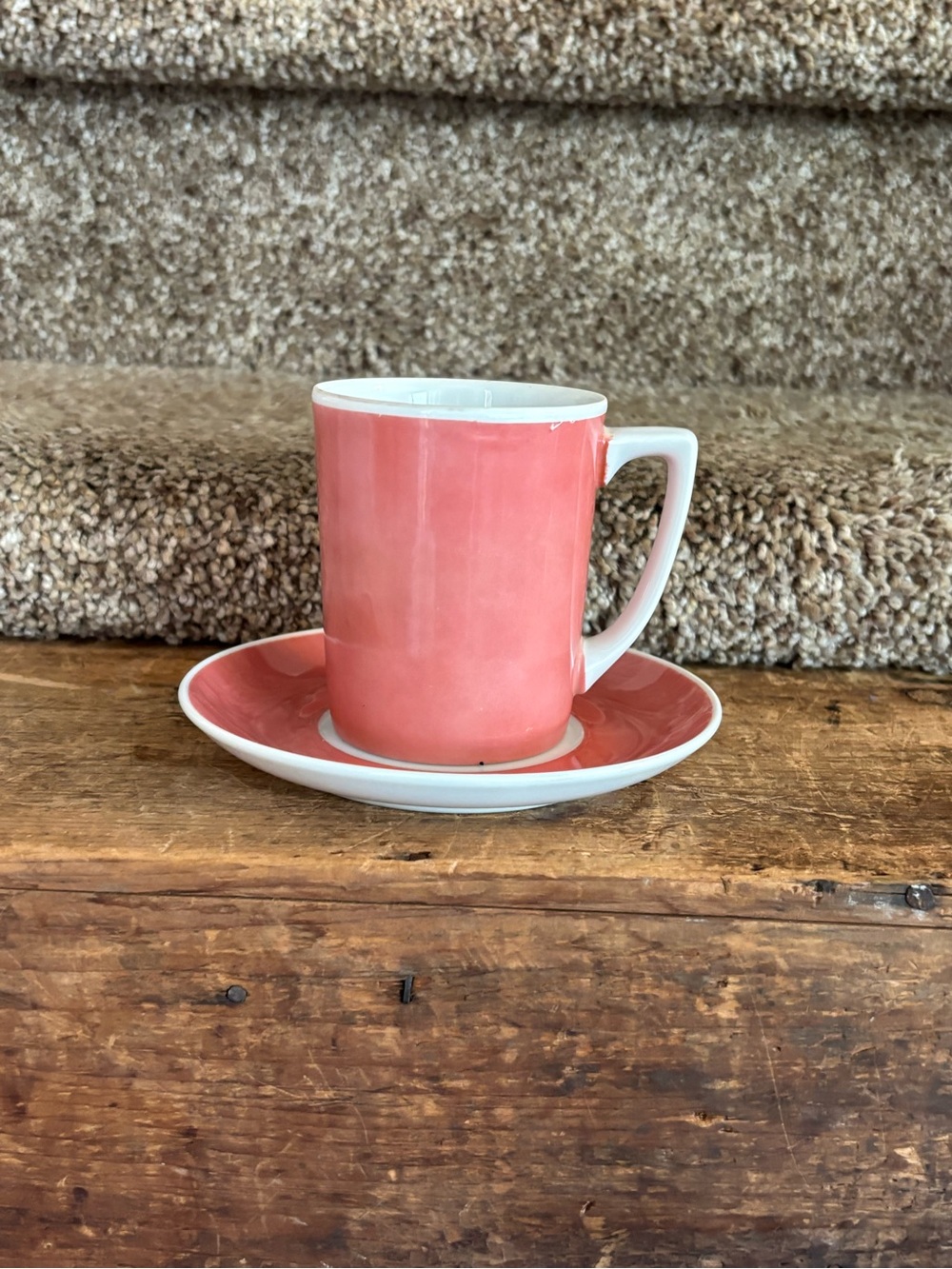 Coral Ceramic Espresso Cup and Saucer - Home Dining